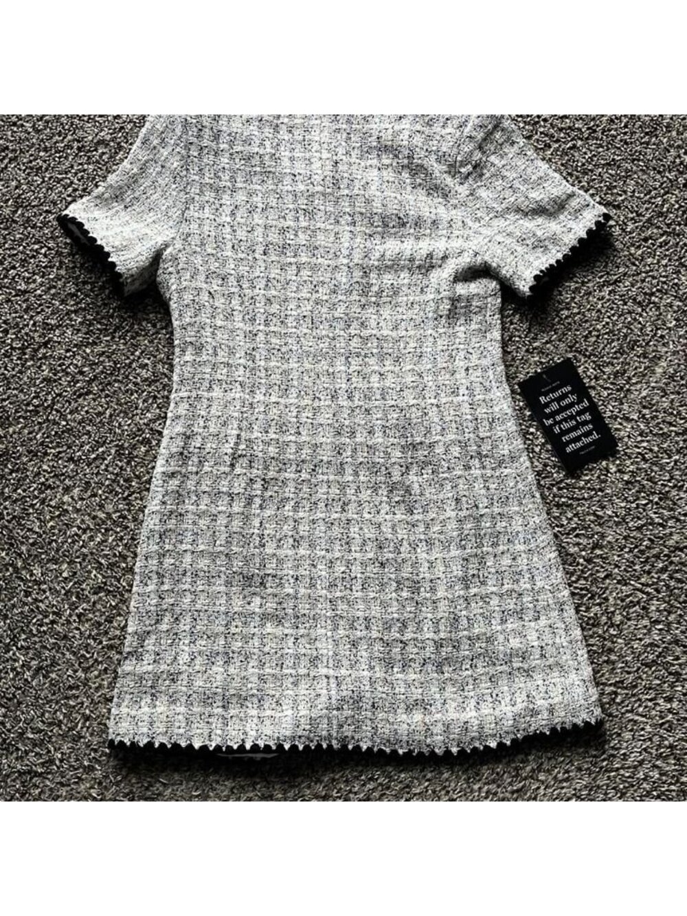 NWT Pomander Place Tuckernuck Josephine Black Gray Med Tweed Dress Elegant Chic - Picture 5 of 8